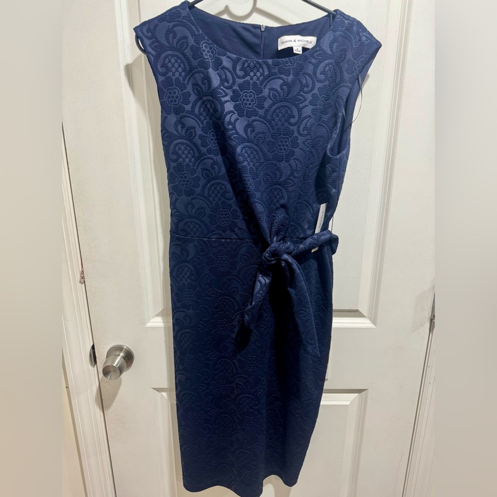 Navy Floral Midi Dress